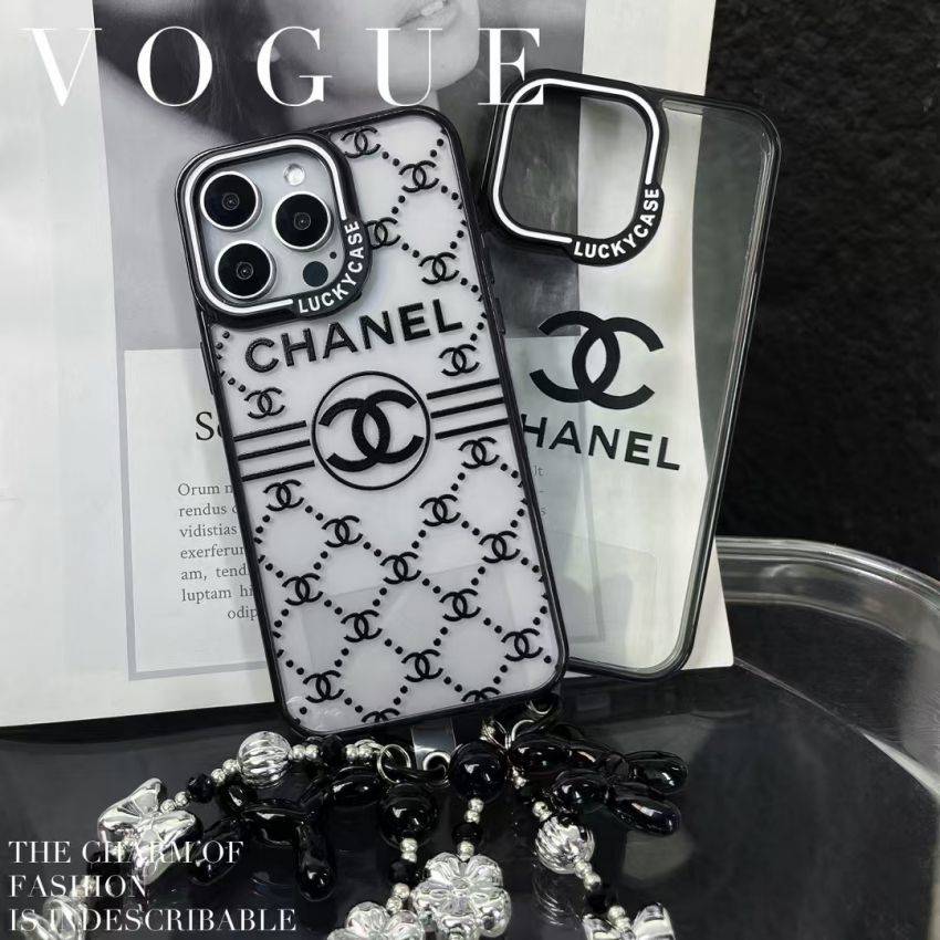 chanel iphone カバー15promax チェーン付き