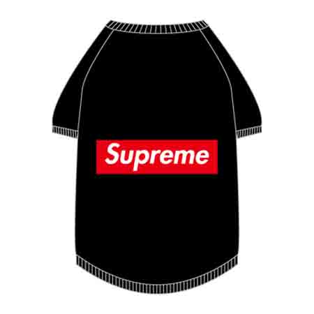 Supreme 犬洋服 レッド ホワイト ドッグ洋服 シュプリーム ペットウェア 夏パーカー オシャレ 小型から大型犬 衣装