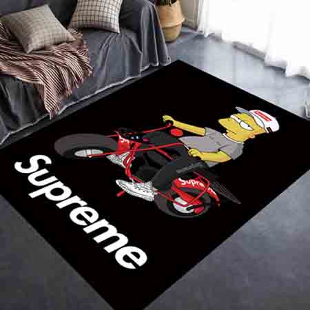 シュプリームｘシンプソンズ ラグマット 可愛い 玄関マット Supreme カーペット キャラクター 室内用ラグ