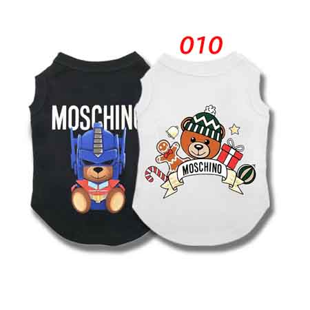 Moschino ペット着チョッキ シャツ 可愛い ペット服 モスキーノ 犬の服 ドッグ洋服 クマ キャラクター