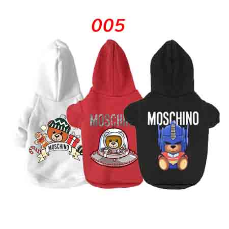 モスキーノ ペットの服 高品質 キャラクター 犬フーディ Moschino ドッグ洋服 夏モデル 激安