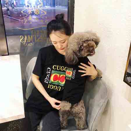 グッチ風 犬とペアルック ｔシャツ