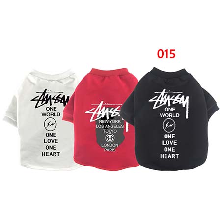 ステューシー 犬服 ｔシャツ おしゃれ ペットウェア Stussy プルオーバーパーカー 犬洋服 綿製 ドッグウェア