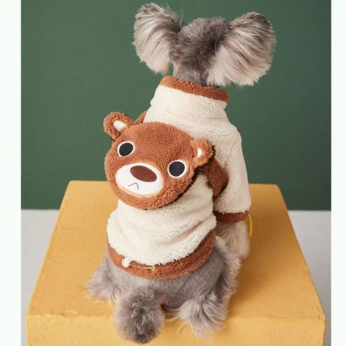 犬 春冬服 かわいい ペットウェア バッグある キャラクター ドッグ洋服 防寒